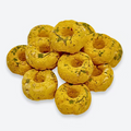 Pumpkin and cilantro mini donut treats for rabbits, 15 pieces in a 30 gram bag